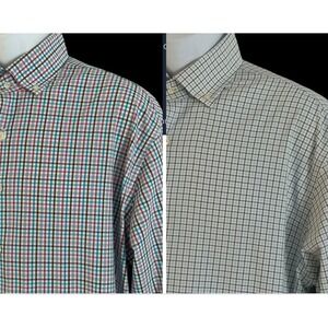 Lot 2 Peter Millar Shirts Mens L Summer‎ Comfort  Crown Crafted Check L/S Button